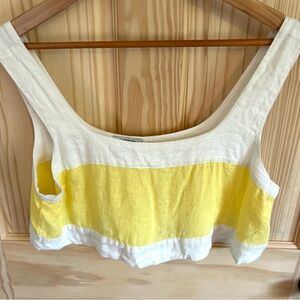 Haute Hippie Linen Blend Crop Top. Size Large.